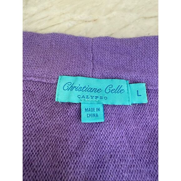 Calypso Christiane Celle 100% Cashmere Sweater cardigan Size M - Picture 4 of 6